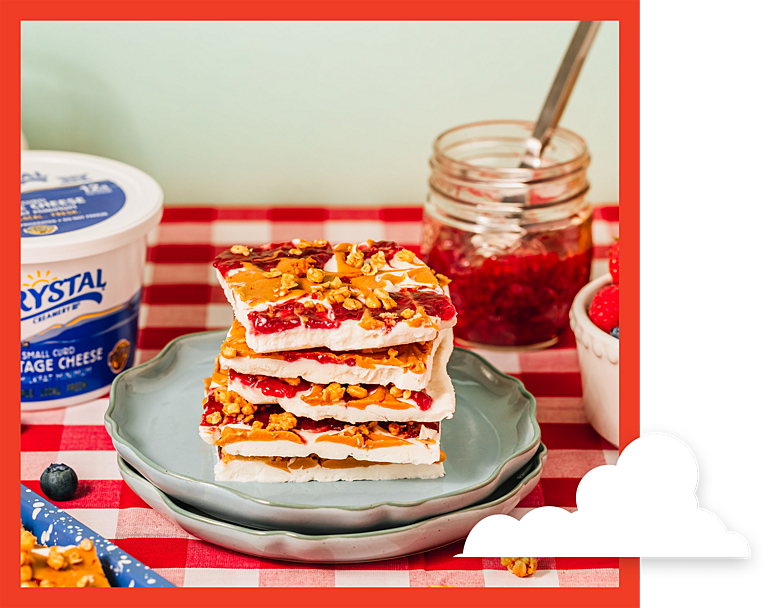 PB&J Cottage Cheese Bark