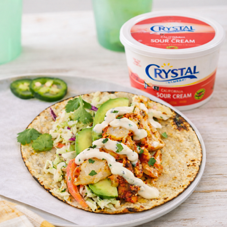Crispy Fish Tacos with Creamy Cilantro Sauce