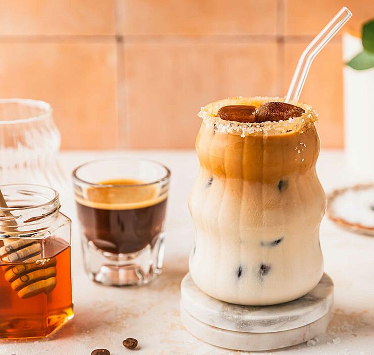 High-Protein Salted Honey Iced Latte