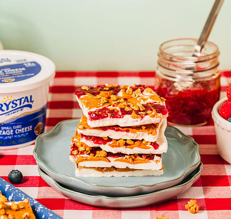 PB&J Cottage Cheese Bark