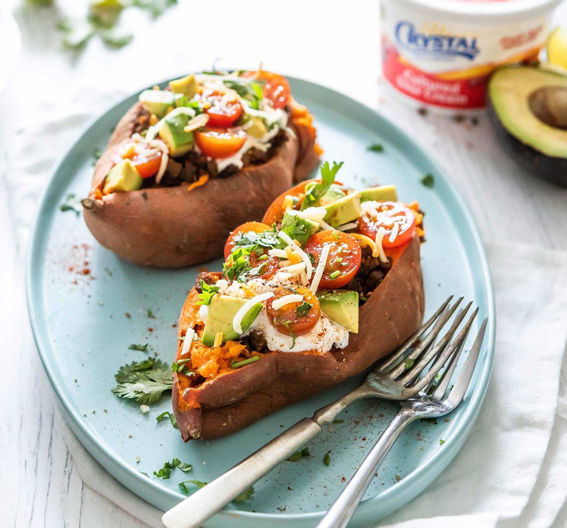 Sweet Potato Taco Boats with Ground Beef Crystal Creamery — free download