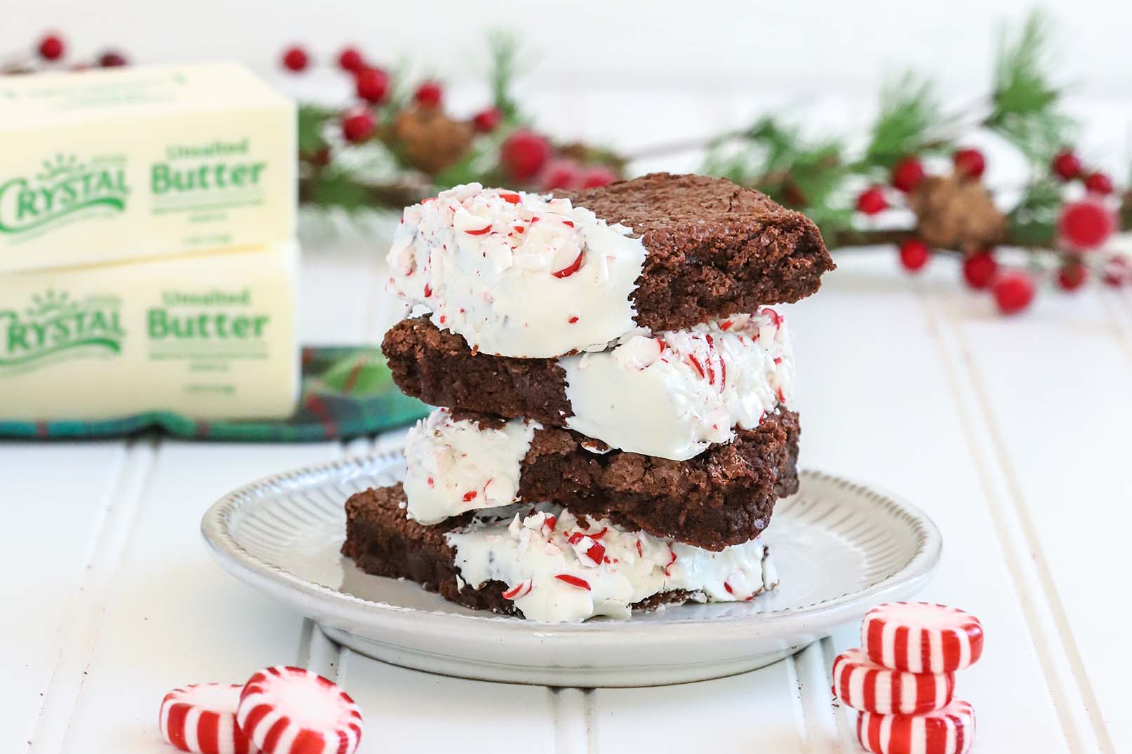 Candy Cane Chocolate Brownies